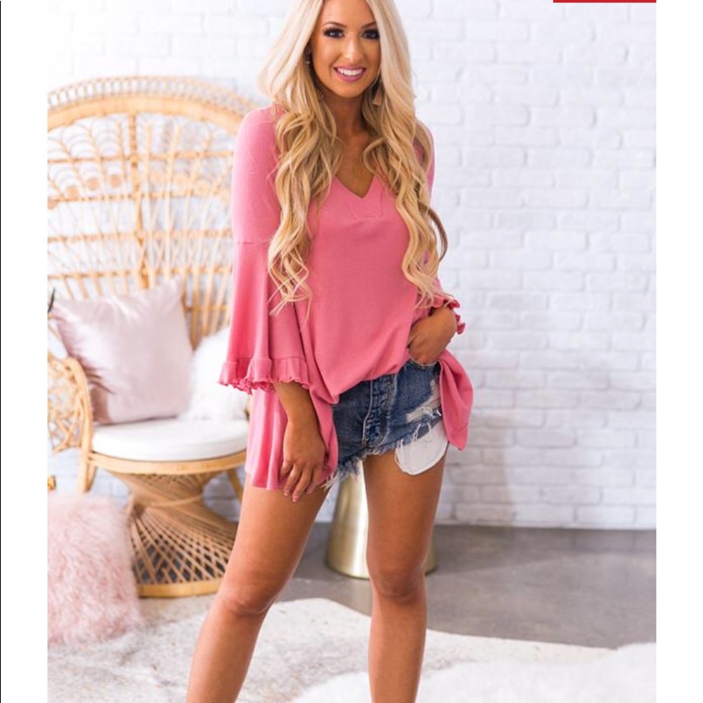 Brand new- never worn pink waffled fabric
